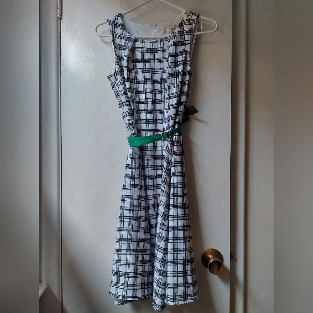 Eva Mendes for New York & Company Black and White Plaid Dress